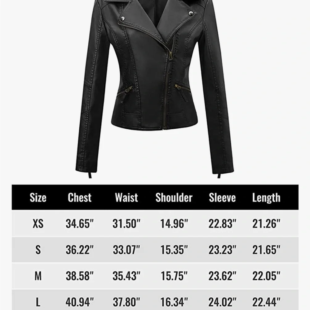 NWT Faux Leather Jacket Moto Zipper Sleeve Women’s M - Picture 6 of 10